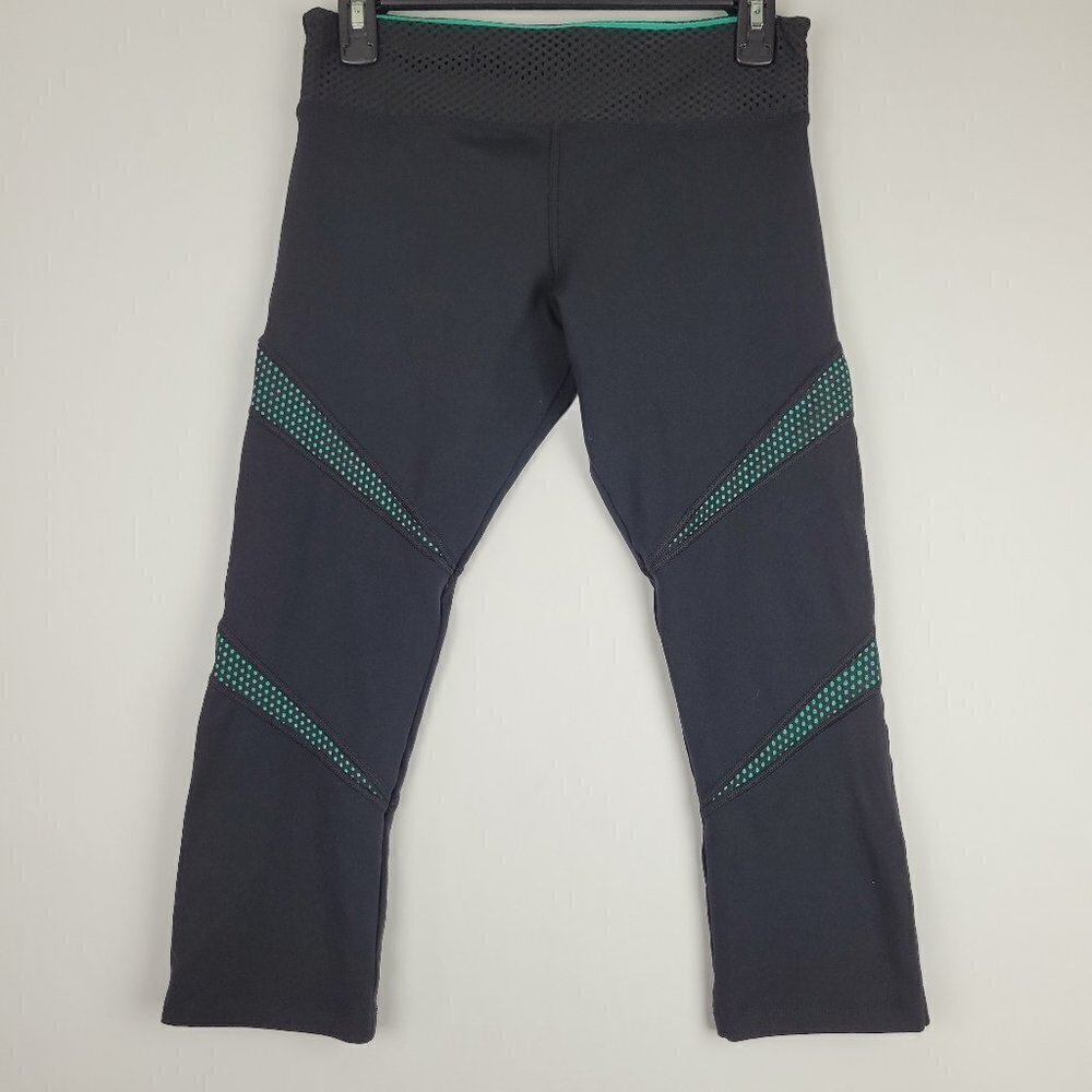 Lorna Jane Active Spark Green Mesh Crop Legging M